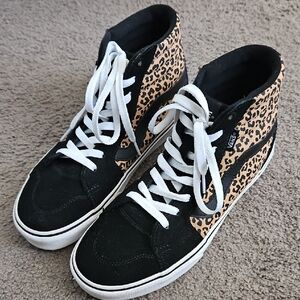 Vans Leopard Print High-Top Sneakers
